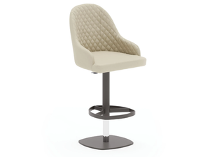 DYLAN - Upholstered leather stool with gas lift _ Ozzio Italia